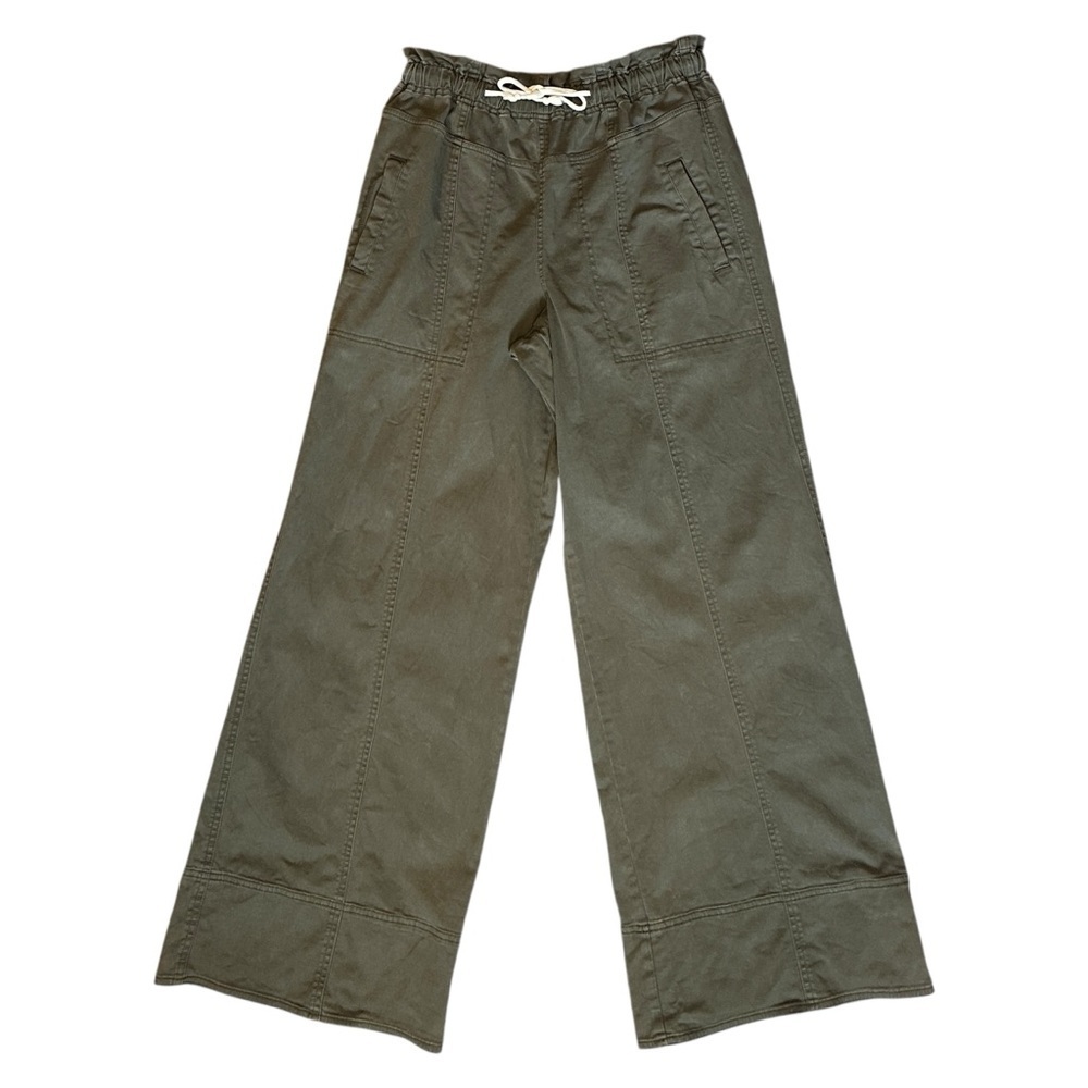 Splendid Annika Wide Leg Twill Pants Olive Khaki Green Women Small $188 RS4C720 - Picture 4 of 7